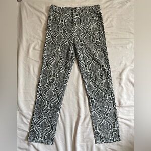 Men's Black and White Patterned Pants
